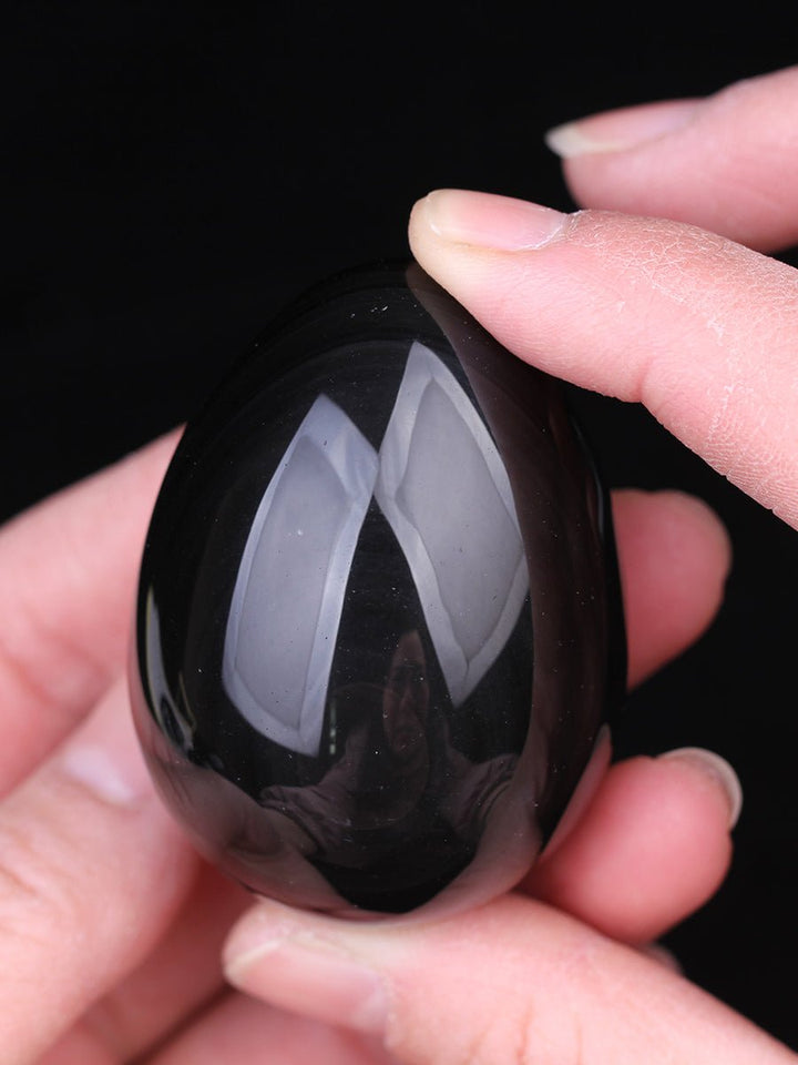 Natural Obsidian Handheld Stone Gift Ornament - BuddhaEnergyHealing