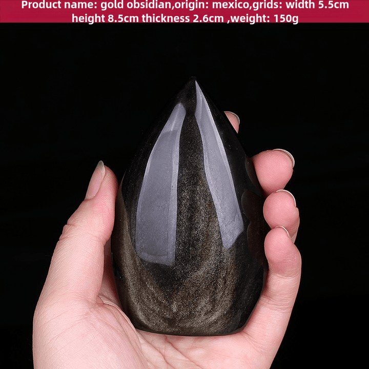 Natural Obsidian Handheld Stone Gift Ornament - BuddhaEnergyHealing