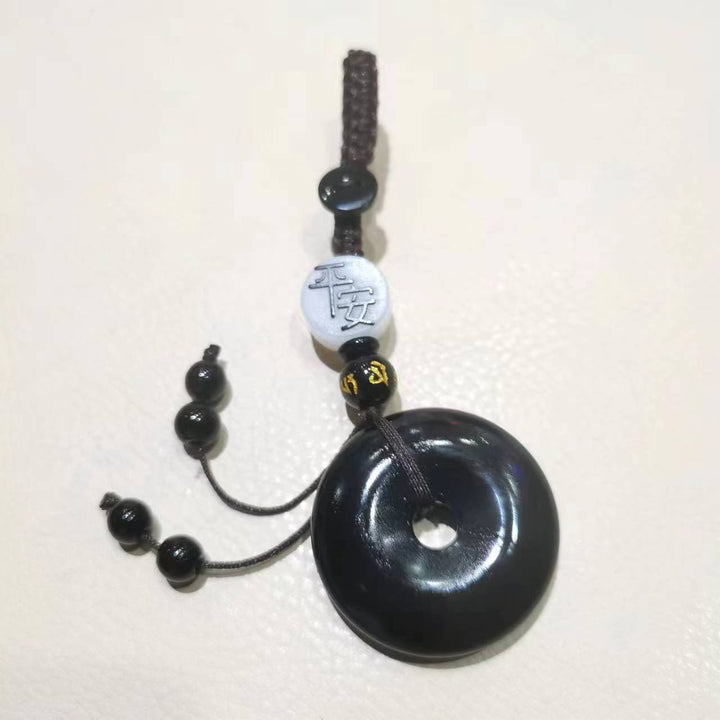 Natural Obsidian Safety Buckle Protection Pendant - BuddhaEnergyHealing