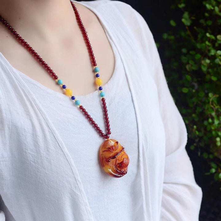 Natural Old Amber Healing Pendant - BuddhaEnergyHealing