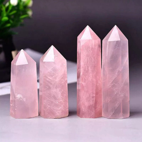 Natural Pink Crystal Column Healing Calm Wellness - BuddhaEnergyHealing