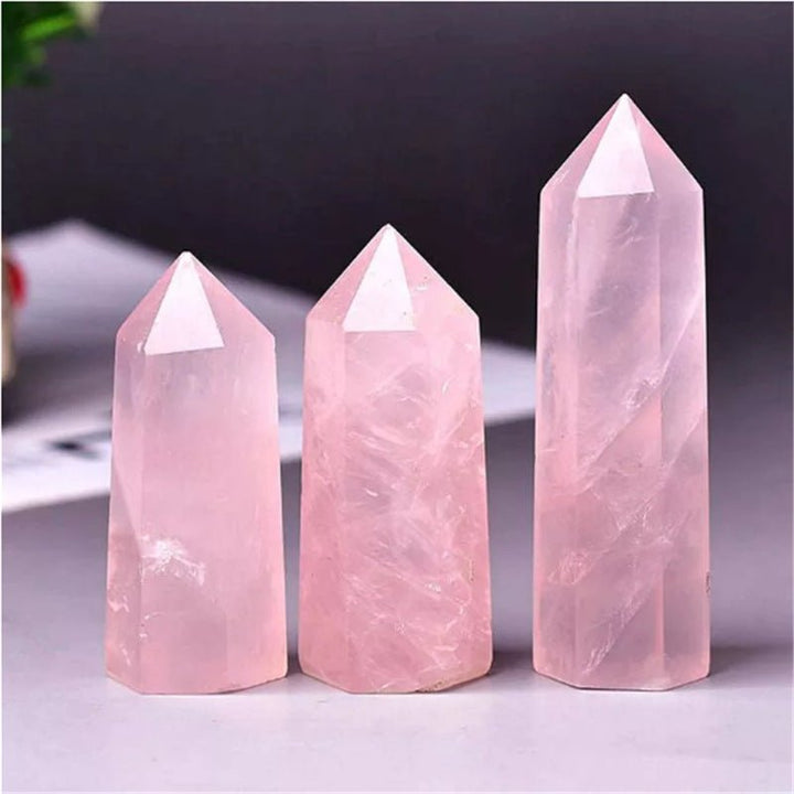 Natural Pink Crystal Column Healing Calm Wellness - BuddhaEnergyHealing