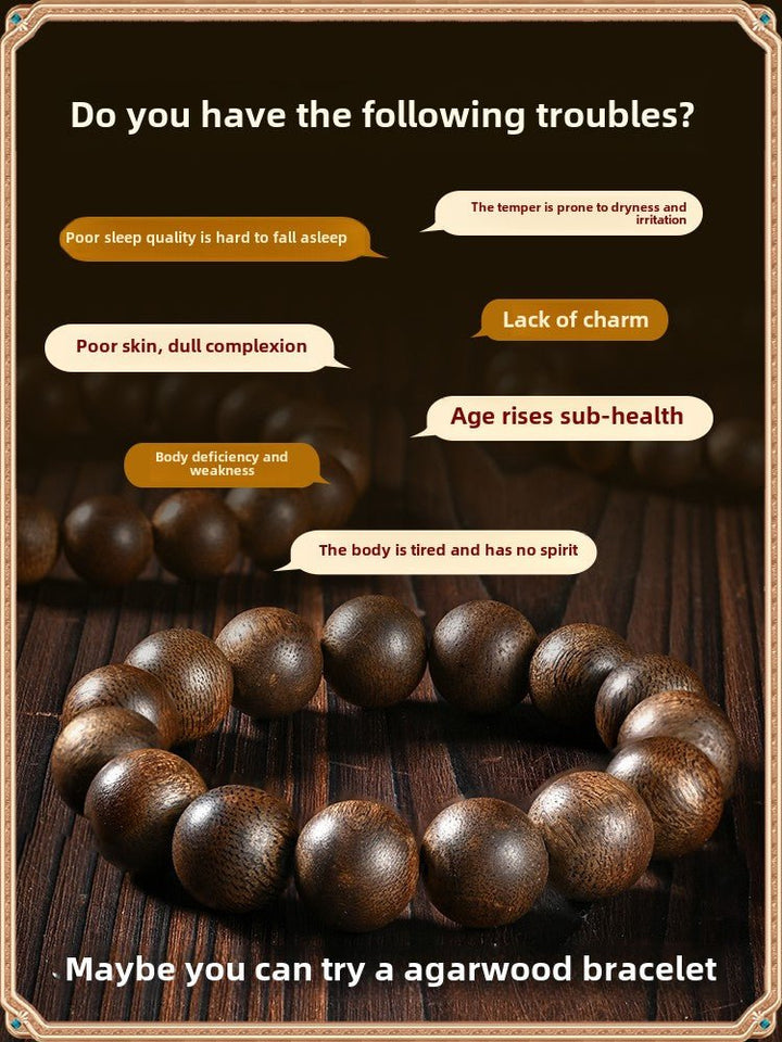 Natural Qinan Agarwood Meditation Energy Bracelet - BuddhaEnergyHealing