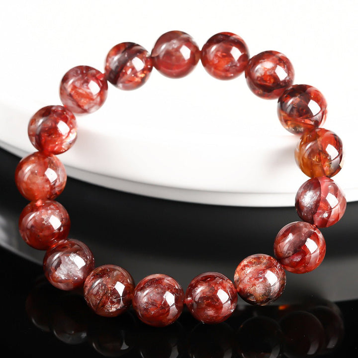 Natural Red Blood Glue Flower Protection Bracelet - BuddhaEnergyHealing