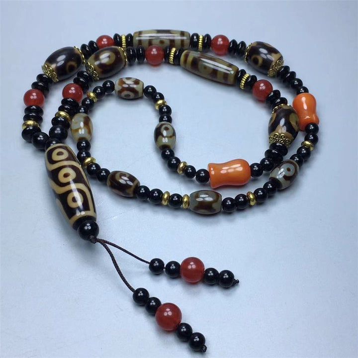 Natural Tibetan to Pure Agate Dzi Bead Pendant Protection Energy Necklace - BuddhaEnergyHealing