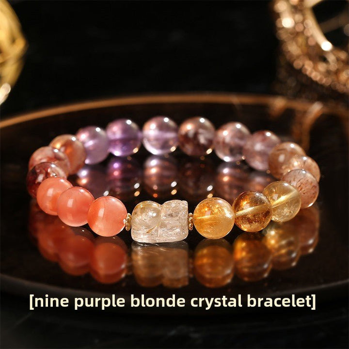 Nine Purple Fire Breathing Dragon Wealth Energy Bracelet - BuddhaEnergyHealing