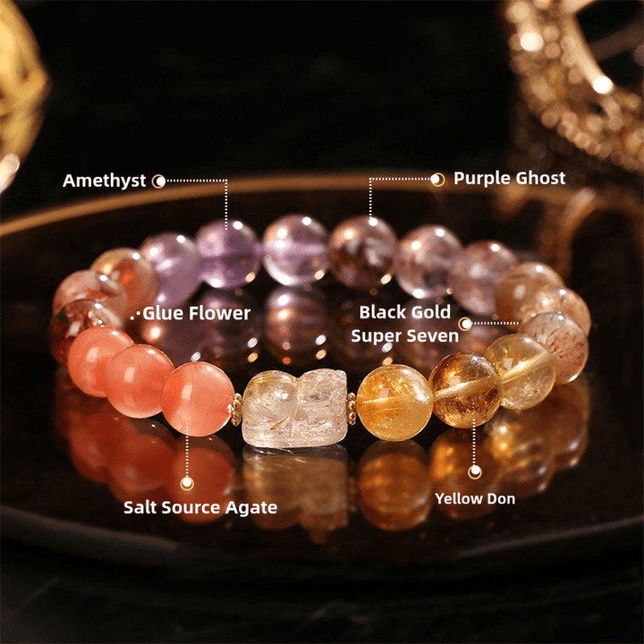 Nine Purple Fire Breathing Dragon Wealth Energy Bracelet - BuddhaEnergyHealing