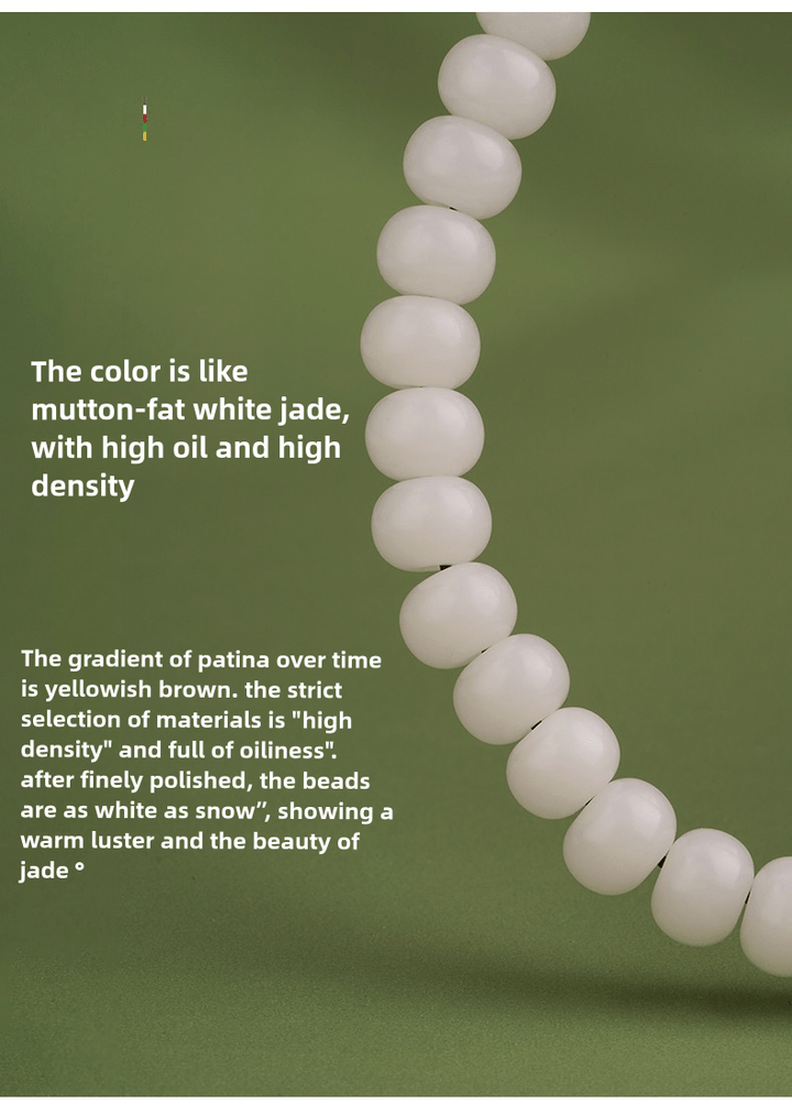 Potala Palace 925 Silver Six Words Mantra White Jade Bodhi Meditation Energy Bracelet - BuddhaEnergyHealing