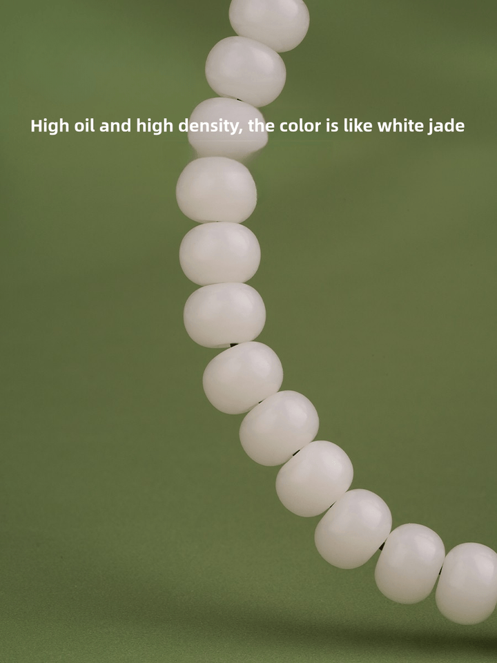 Potala Palace 925 Silver Six Words Mantra White Jade Bodhi Meditation Energy Bracelet - BuddhaEnergyHealing
