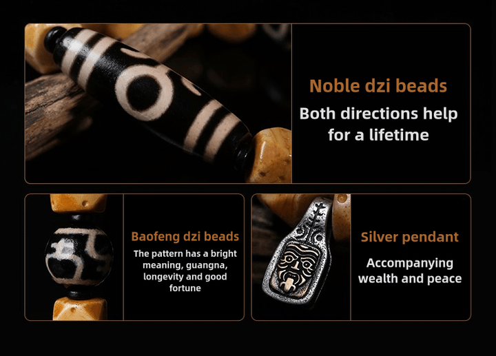Potala Palace Ox Bone Nine Eyes Tibet Tibet Beads Protection Energy Bracelet - BuddhaEnergyHealing