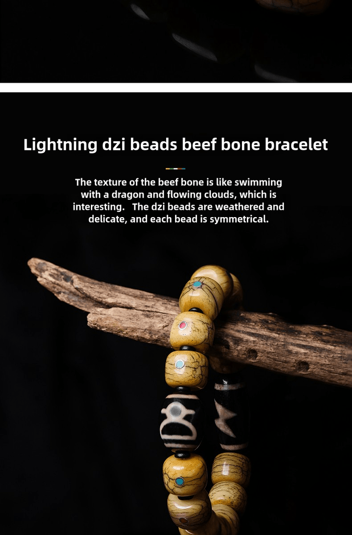 Potala Palace Ox Bone Nine Eyes Tibet Tibet Beads Protection Energy Bracelet - BuddhaEnergyHealing