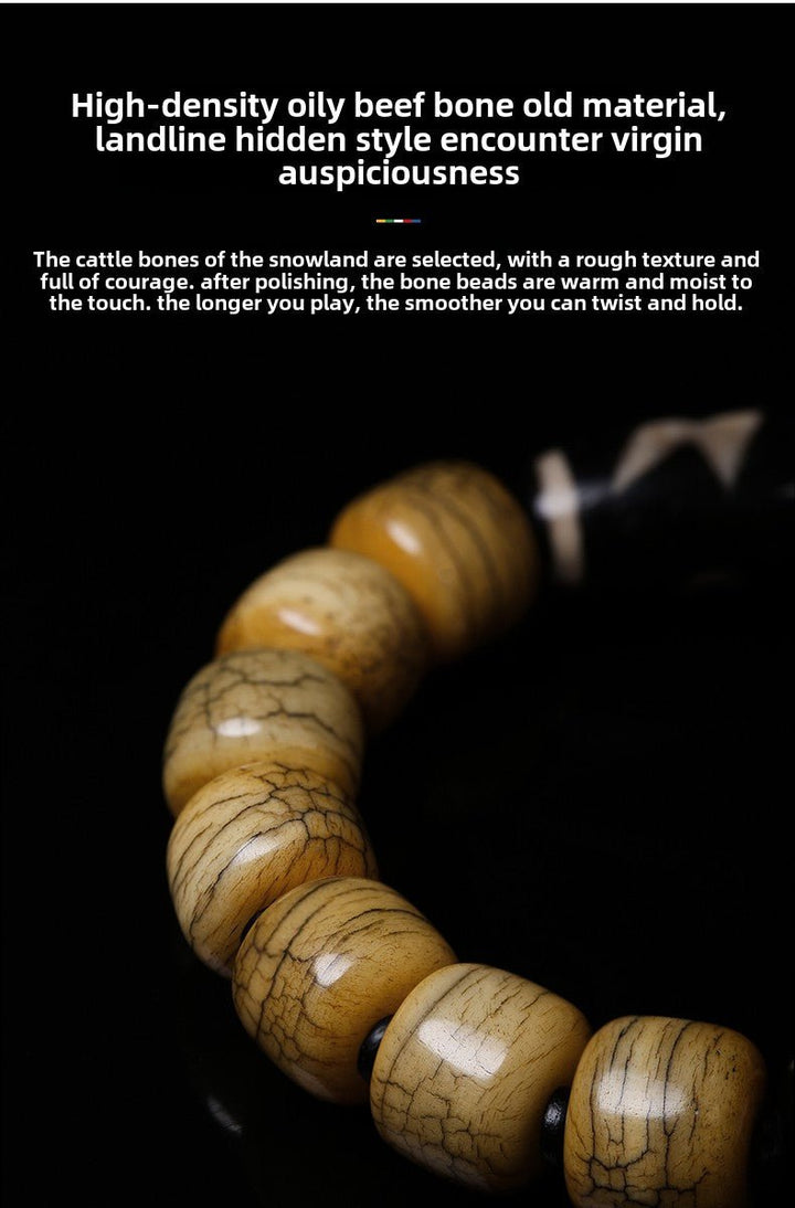 Potala Palace Ox Bone Nine Eyes Tibet Tibet Beads Protection Energy Bracelet - BuddhaEnergyHealing