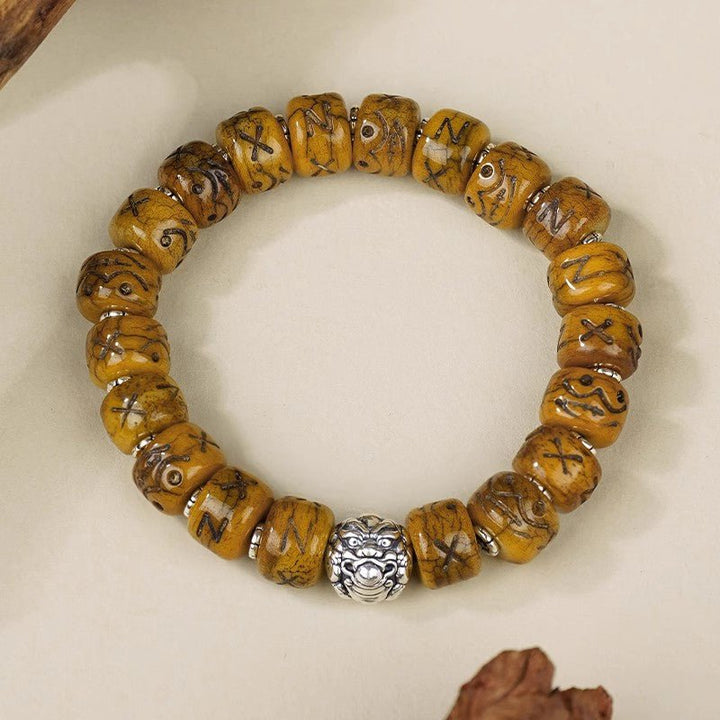 Potala Palace Ox Bone Nine Eyes Tibet Tibet Beads Protection Energy Bracelet - BuddhaEnergyHealing