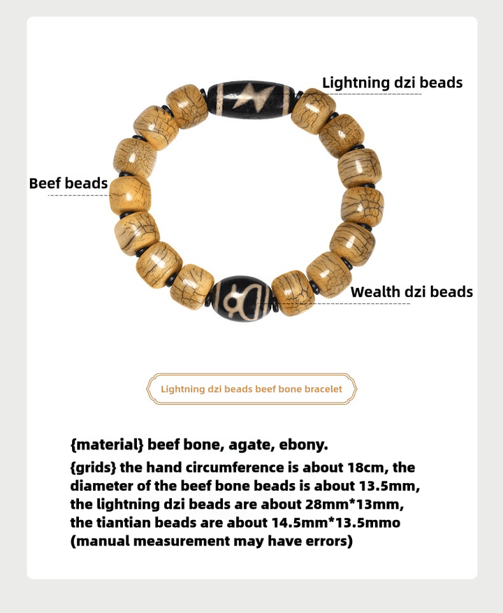 Potala Palace Ox Bone Nine Eyes Tibet Tibet Beads Protection Energy Bracelet - BuddhaEnergyHealing