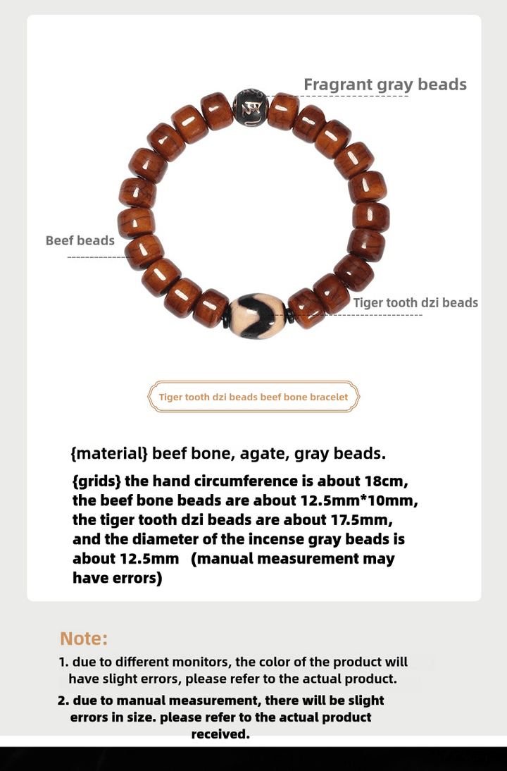Potala Palace Ox Bone Nine Eyes Tibet Tibet Beads Protection Energy Bracelet - BuddhaEnergyHealing