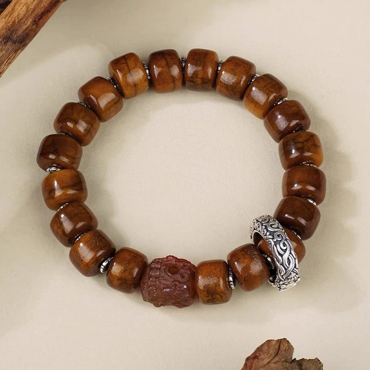 Potala Palace Ox Bone Nine Eyes Tibet Tibet Beads Protection Energy Bracelet - BuddhaEnergyHealing