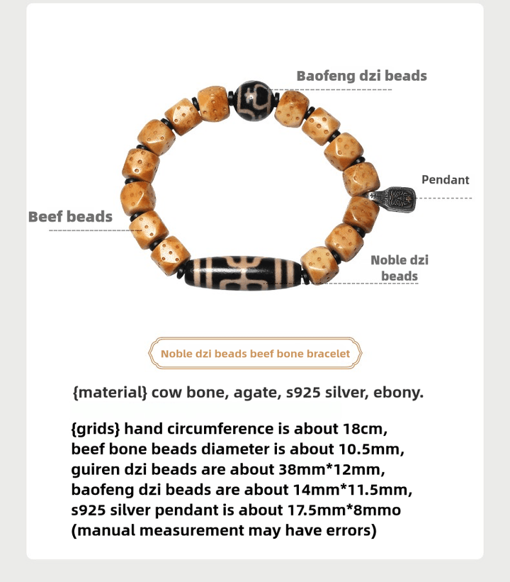 Potala Palace Ox Bone Nine Eyes Tibet Tibet Beads Protection Energy Bracelet - BuddhaEnergyHealing