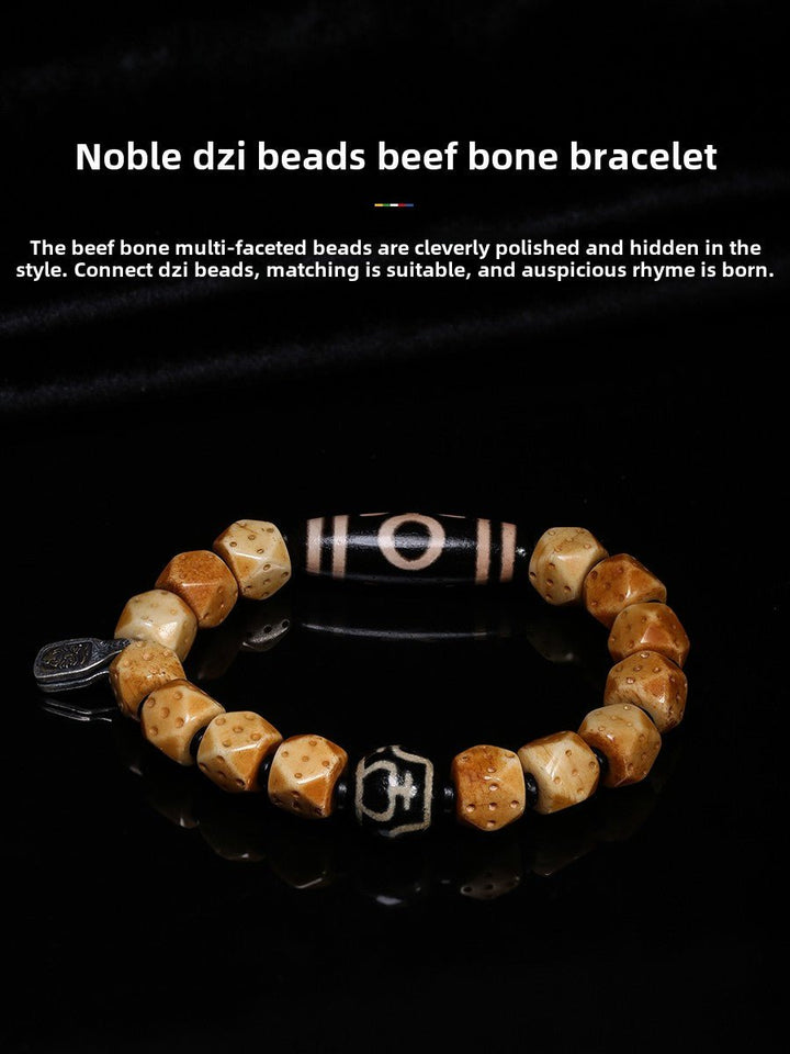 Potala Palace Ox Bone Nine Eyes Tibet Tibet Beads Protection Energy Bracelet - BuddhaEnergyHealing