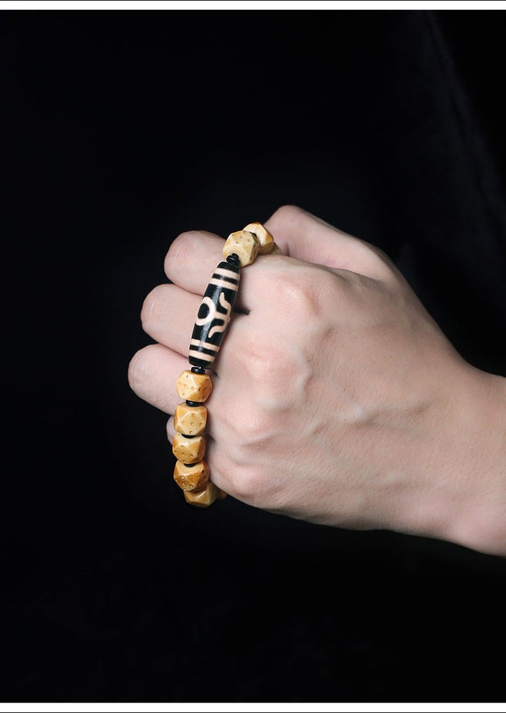 Potala Palace Ox Bone Nine Eyes Tibet Tibet Beads Protection Energy Bracelet - BuddhaEnergyHealing