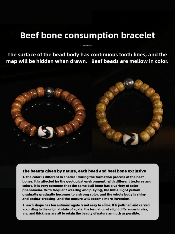 Potala Palace Ox Bone Nine Eyes Tibet Tibet Beads Protection Energy Bracelet - BuddhaEnergyHealing
