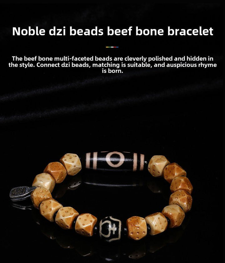 Potala Palace Ox Bone Nine Eyes Tibet Tibet Beads Protection Energy Bracelet - BuddhaEnergyHealing