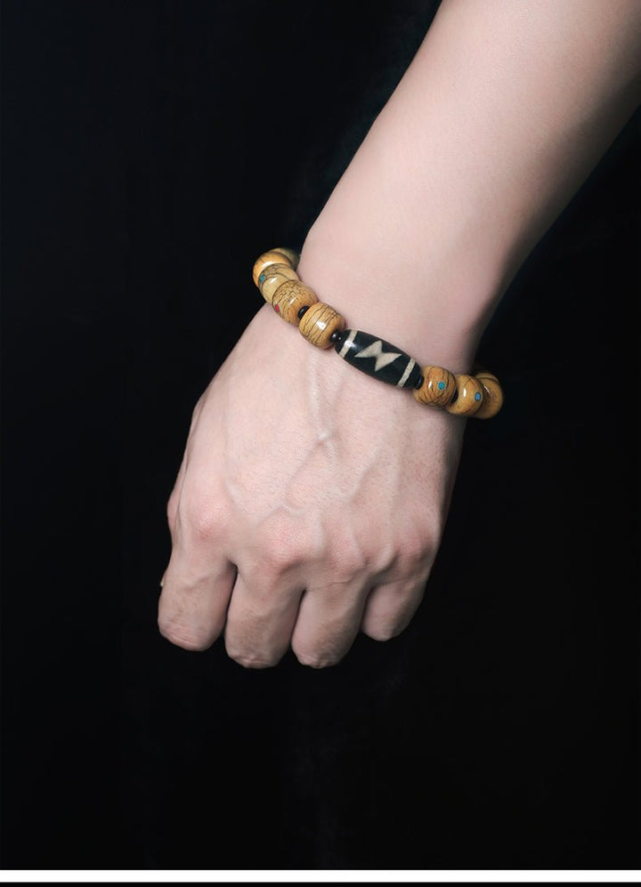 Potala Palace Ox Bone Nine Eyes Tibet Tibet Beads Protection Energy Bracelet - BuddhaEnergyHealing