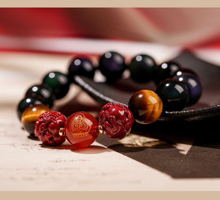 Putuo Mountain 2025 Snake Year Birth Year Obsidian Protection Energy Bracelet - BuddhaEnergyHealing