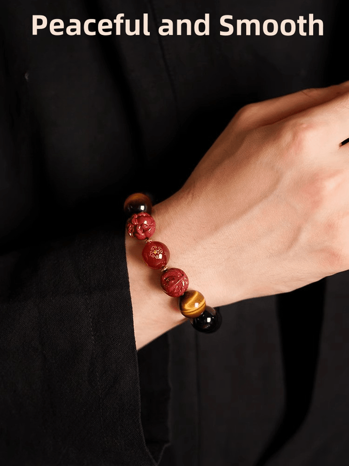 Putuo Mountain 2025 Snake Year Birth Year Obsidian Protection Energy Bracelet - BuddhaEnergyHealing