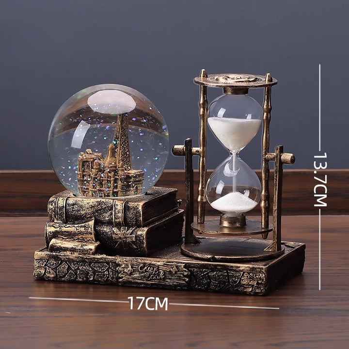 Retro Crystal Ball Sand Clock Timer Creative Calm Meditation Wellness Ornaments - BuddhaEnergyHealing