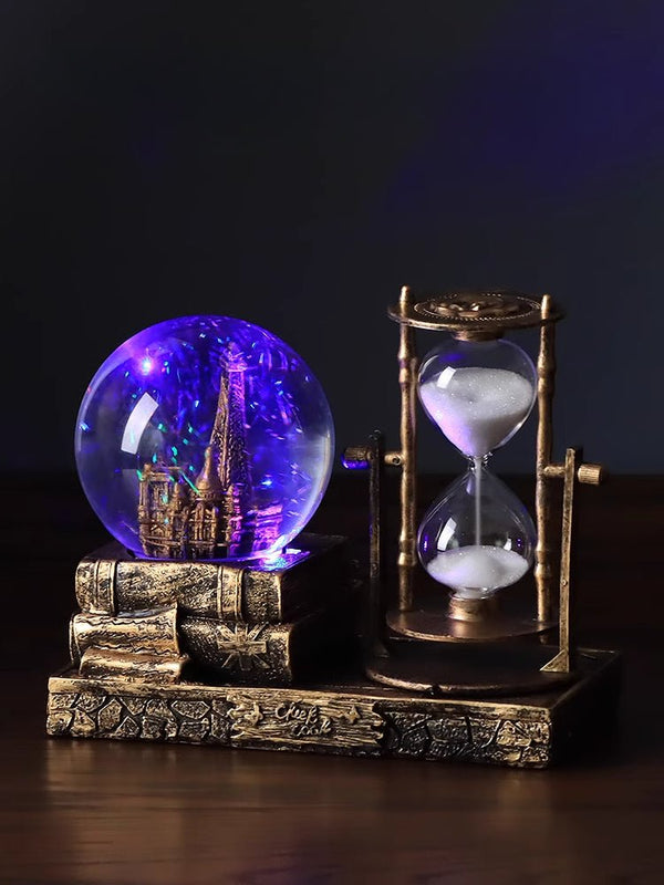 Retro Crystal Ball Sand Clock Timer Creative Calm Meditation Wellness Ornaments - BuddhaEnergyHealing