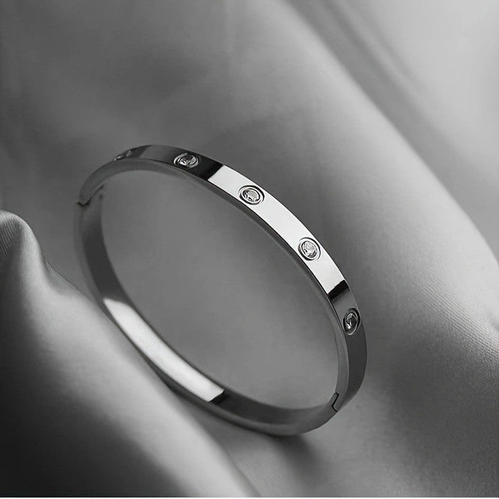 Round Gold Titanium Steel Protection Bracelet - BuddhaEnergyHealing