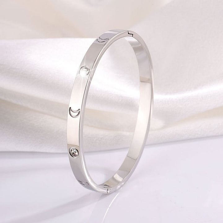 Round Gold Titanium Steel Protection Bracelet - BuddhaEnergyHealing
