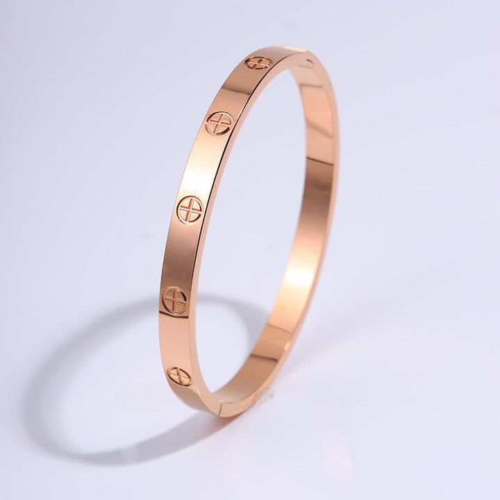 Round Gold Titanium Steel Protection Bracelet - BuddhaEnergyHealing