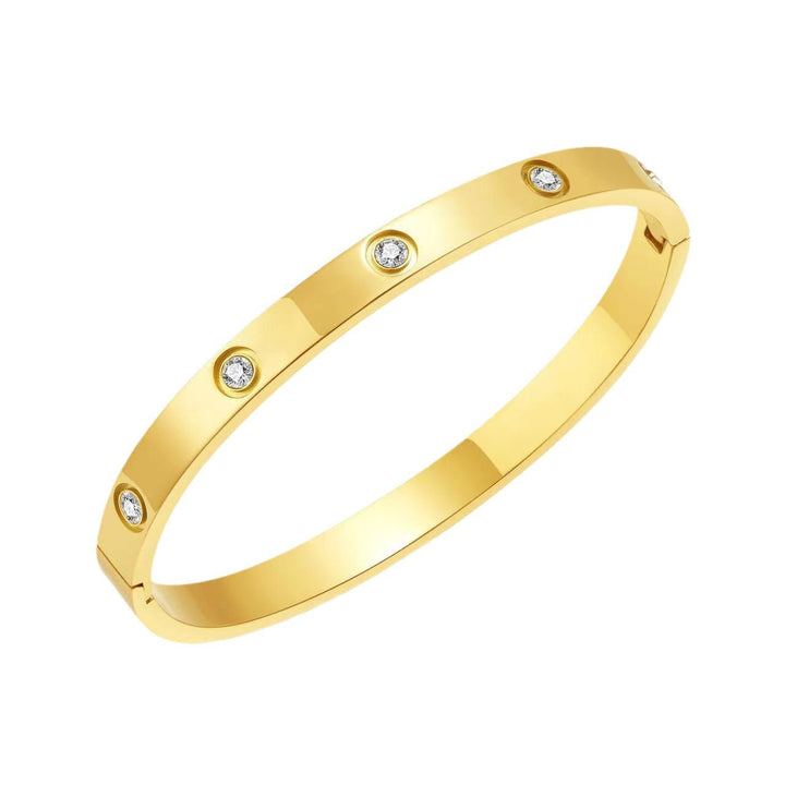 Round Gold Titanium Steel Protection Bracelet - BuddhaEnergyHealing