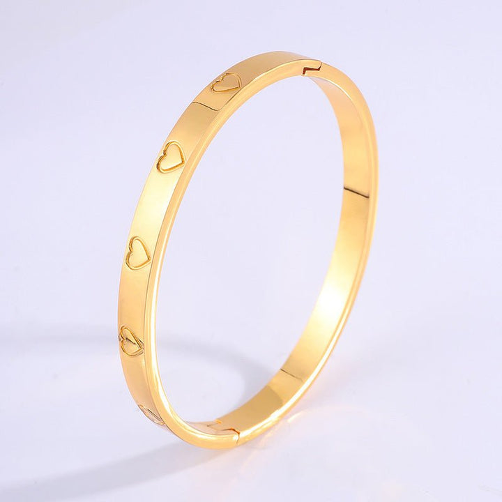 Round Gold Titanium Steel Protection Bracelet - BuddhaEnergyHealing