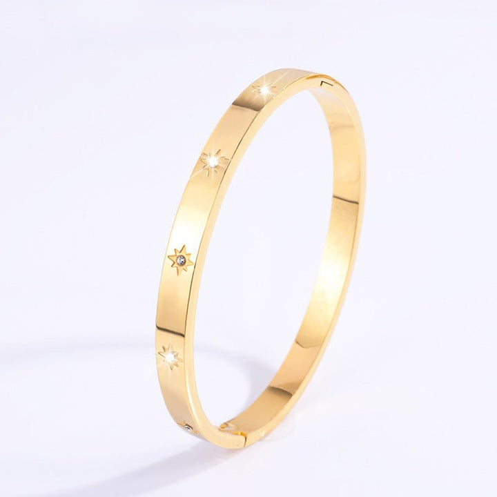 Round Gold Titanium Steel Protection Bracelet - BuddhaEnergyHealing