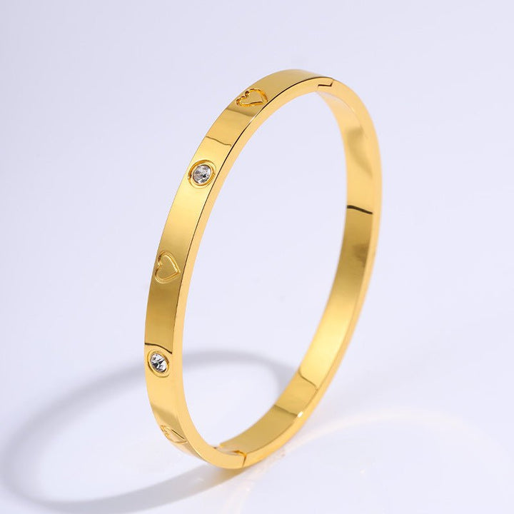 Round Gold Titanium Steel Protection Bracelet - BuddhaEnergyHealing