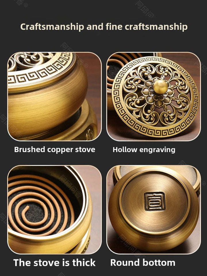 Sandalwood Agarwood Aromatherapy Copper Incense Burner Meditation Energy - BuddhaEnergyHealing