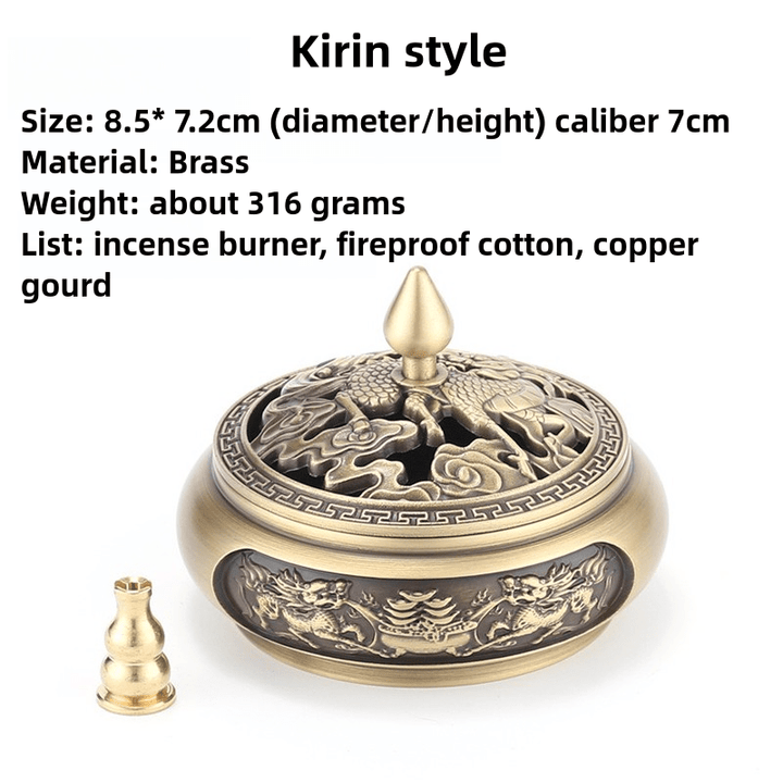 Sandalwood Agarwood Copper Incense Burner Meditation Energy - BuddhaEnergyHealing