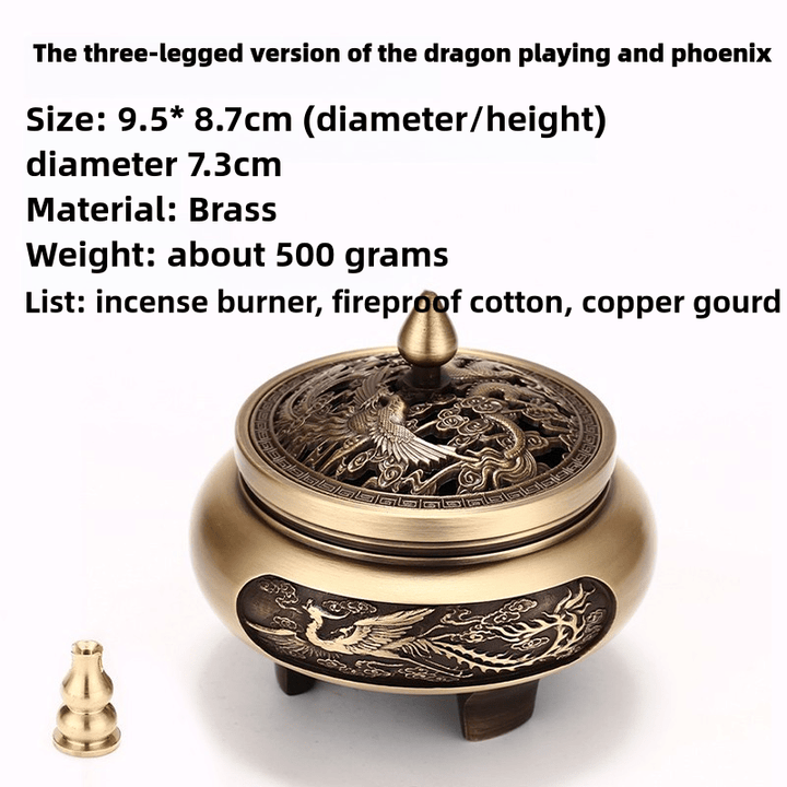 Sandalwood Agarwood Copper Incense Burner Meditation Energy - BuddhaEnergyHealing