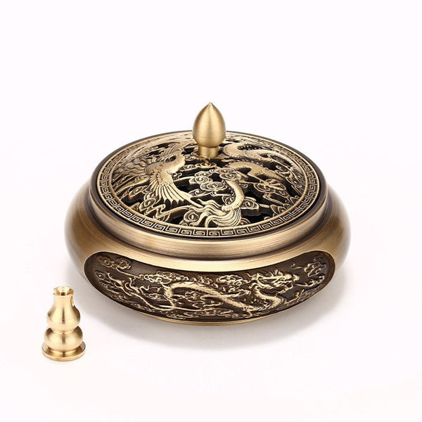 Sandalwood Agarwood Copper Incense Burner Meditation Energy - BuddhaEnergyHealing