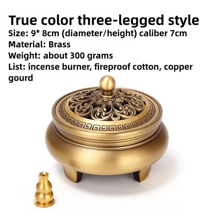 Sandalwood Agarwood Copper Incense Burner Meditation Energy - BuddhaEnergyHealing