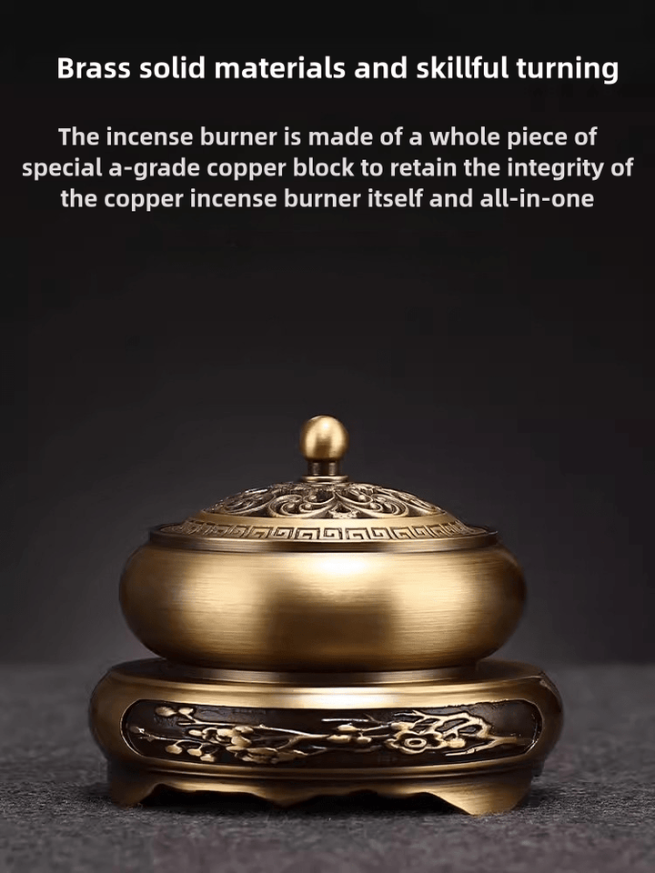Sandalwood Agarwood Copper Incense Burner Meditation Energy - BuddhaEnergyHealing