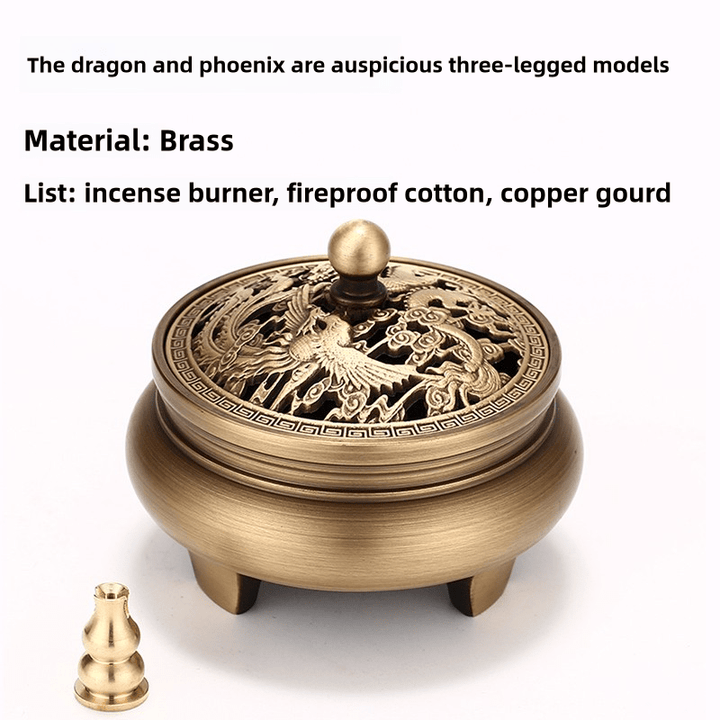 Sandalwood Agarwood Copper Incense Burner Meditation Energy - BuddhaEnergyHealing