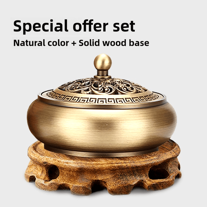 Sandalwood Agarwood Copper Incense Burner Meditation Energy - BuddhaEnergyHealing