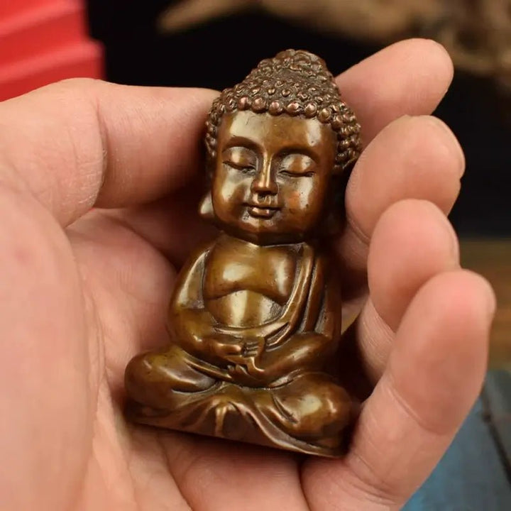 Solid Copper Wealth Buddha Wealth Lucky Protection Ornament - BuddhaEnergyHealing