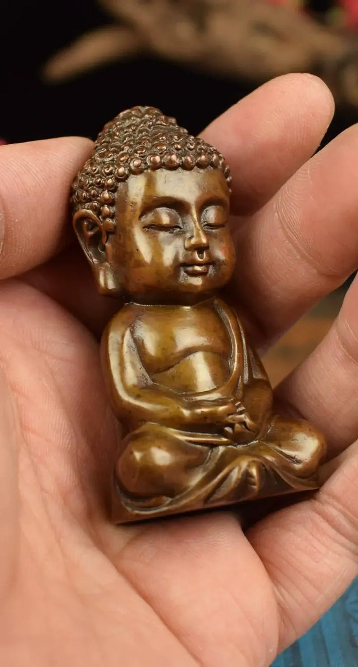 Solid Copper Wealth Buddha Wealth Lucky Protection Ornament - BuddhaEnergyHealing