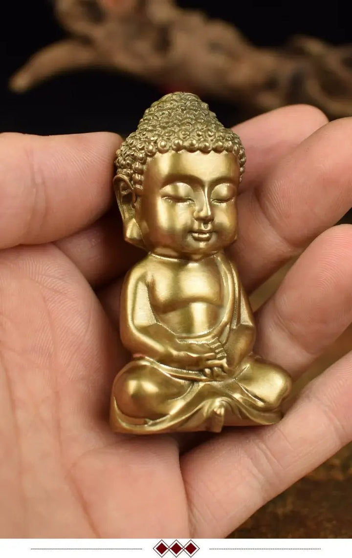 Solid Copper Wealth Buddha Wealth Lucky Protection Ornament - BuddhaEnergyHealing