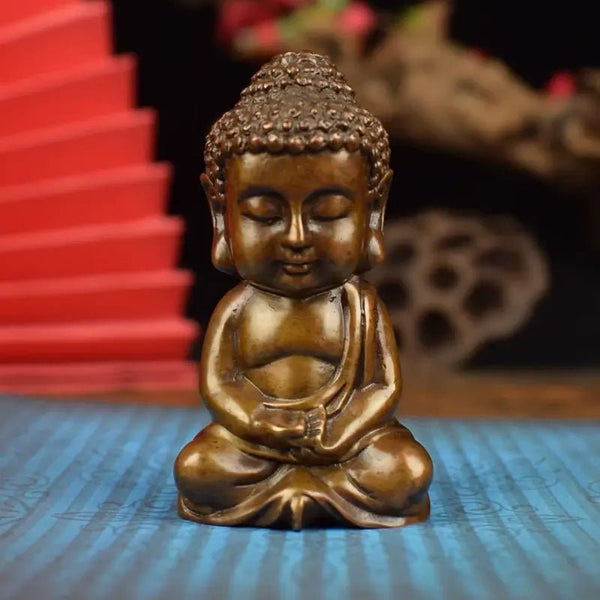 Solid Copper Wealth Buddha Wealth Lucky Protection Ornament - BuddhaEnergyHealing