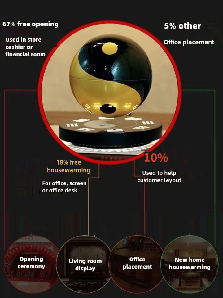 Suspended Feng Shui Energy Gossip Taiji Ball Decoration Protection Peace Energy Ornaments - BuddhaEnergyHealing
